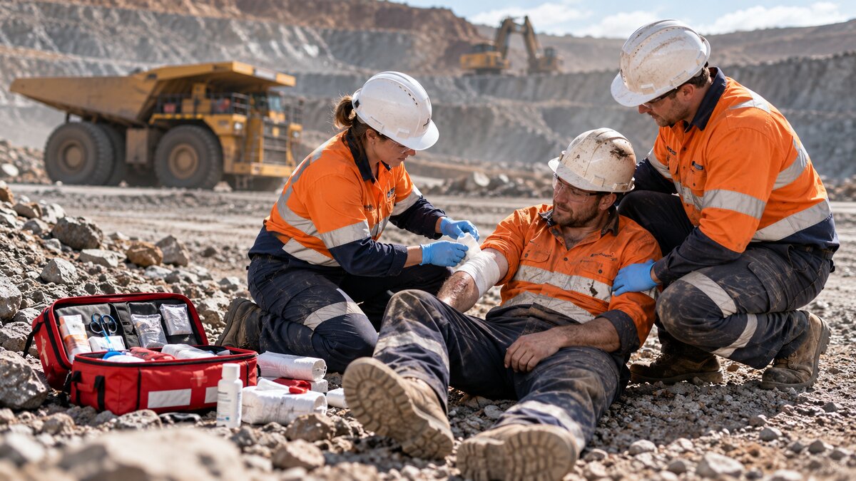 Mine site first aid equipment and supplies