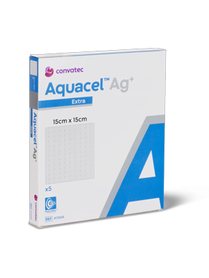 Aquacel AG+ Extra Wound Dressings 15cm x 15cm- Box 5 - Product showcase image 1 at LFA First Response
