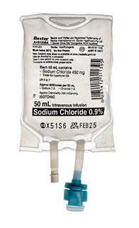 Sodium Chloride 0.9% Intravenous Infusion 250mL - Bag - Product showcase image 1 at LFA First Response