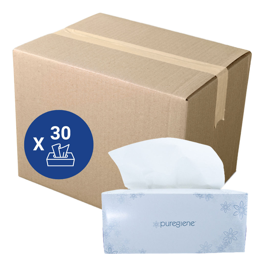 Puregiene Superior Facial Tissues - Box of 200 - Carton of 30 - Product showcase image 1 at LFA First Response