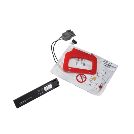 LIFEPAK CR Plus Charge-Pak - 1 set electrodes and 1 CHARGE-PAK charging unit. - Product showcase image 1 at LFA First Response