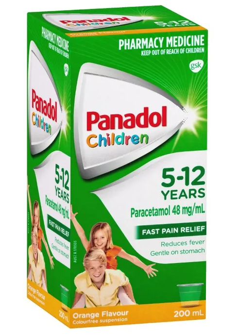 Panadol Child 200ml Bottle - 5-12 Years - Orange Flavour - Product showcase image 1 at LFA First Response