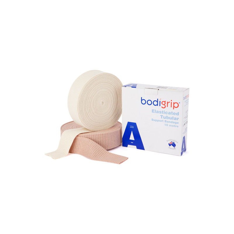 Bodigrip Tubular Support Bandage Size F - 10cm x 10m - Natural - Product showcase image 1 at LFA First Response