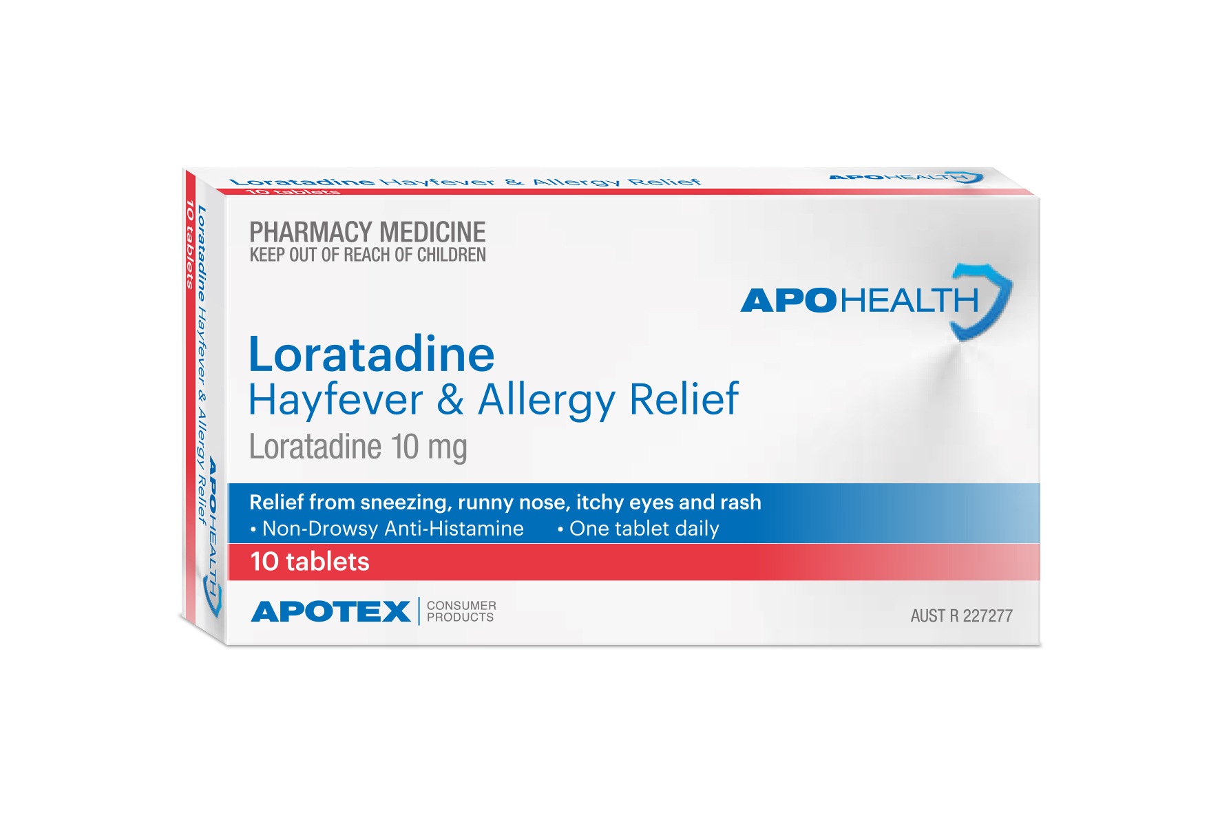 ApoHealth Loratadine 10mg Tablets - Box of 10 - Product showcase image 1 at LFA First Response
