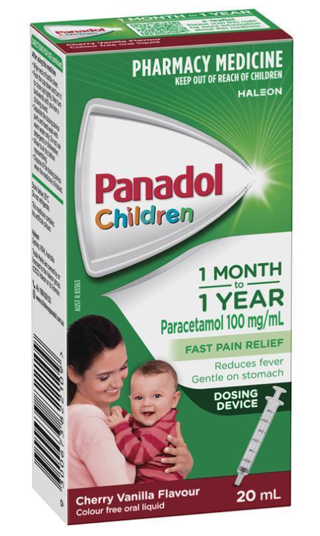 Panadol Child 1Mth-1Year - 20ml Bottle - Product showcase image 1 at LFA First Response