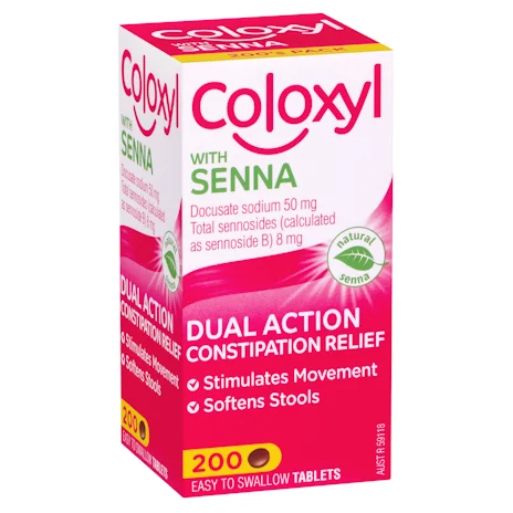 Coloxyl Senna Tablets - Bottle of 200 - Product showcase image 1 at LFA First Response