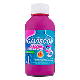 Gaviscon Dual Action 300ml Bottle - Mixed Berry Flavour - Product showcase image 1 at LFA First Response