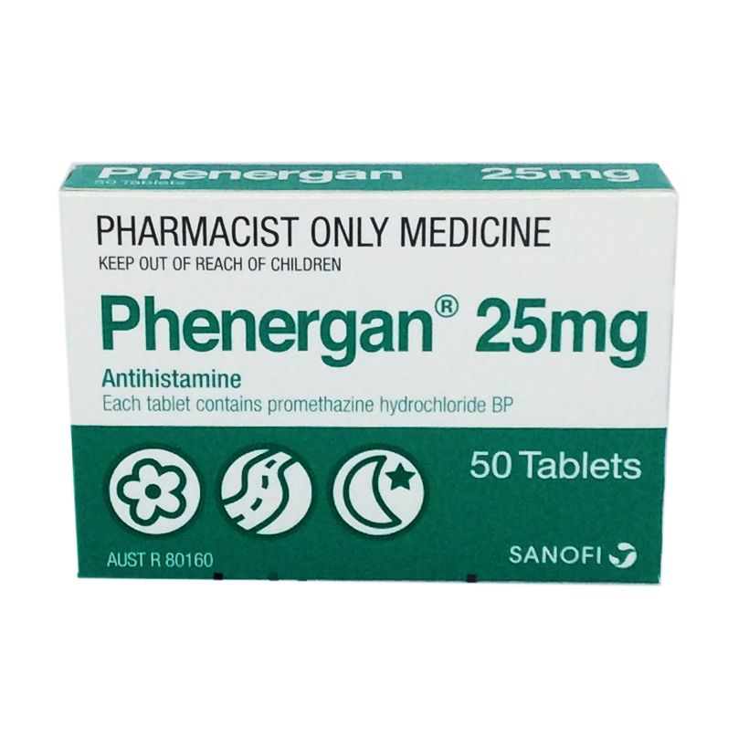 Phenergan 25mg Tablets - Box of 50 - Product showcase image 1 at LFA First Response