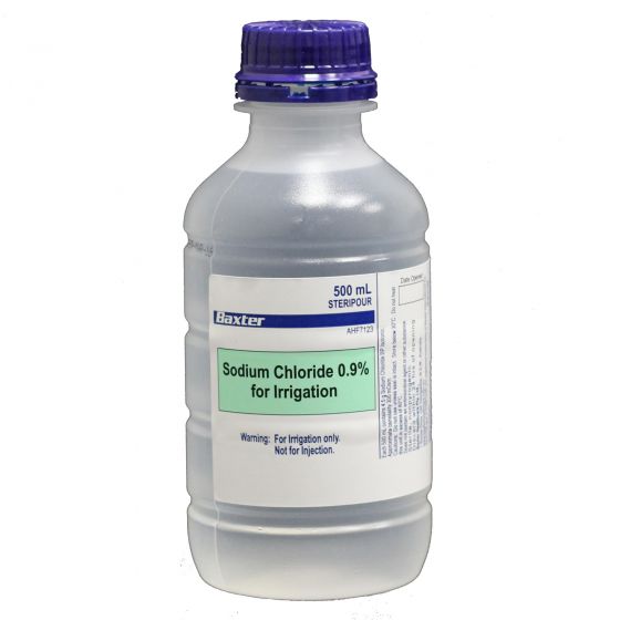 Sodium Chloride for Irrigation - 1L Bottle - Product showcase image 1 at LFA First Response