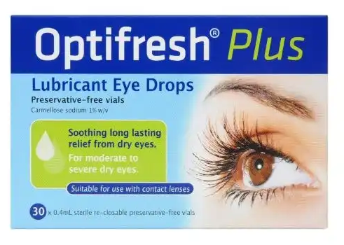 Optifresh Plus 1% Eye Drops 0.4ml - Box of 30 (Celluvisc Generic) - Product showcase image 1 at LFA First Response