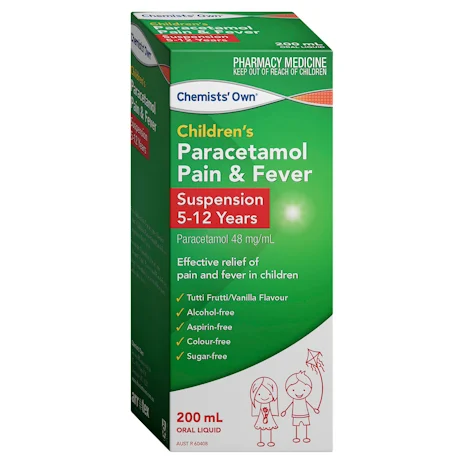 CH Own Paracetamol Susp 5-12y 200ml - Product showcase image 1 at LFA First Response