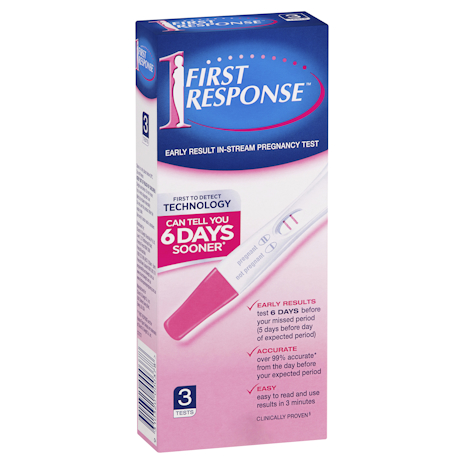 First Response Instream Pregnancy Test - Box of 3 Test - Product showcase image 1 at LFA First Response