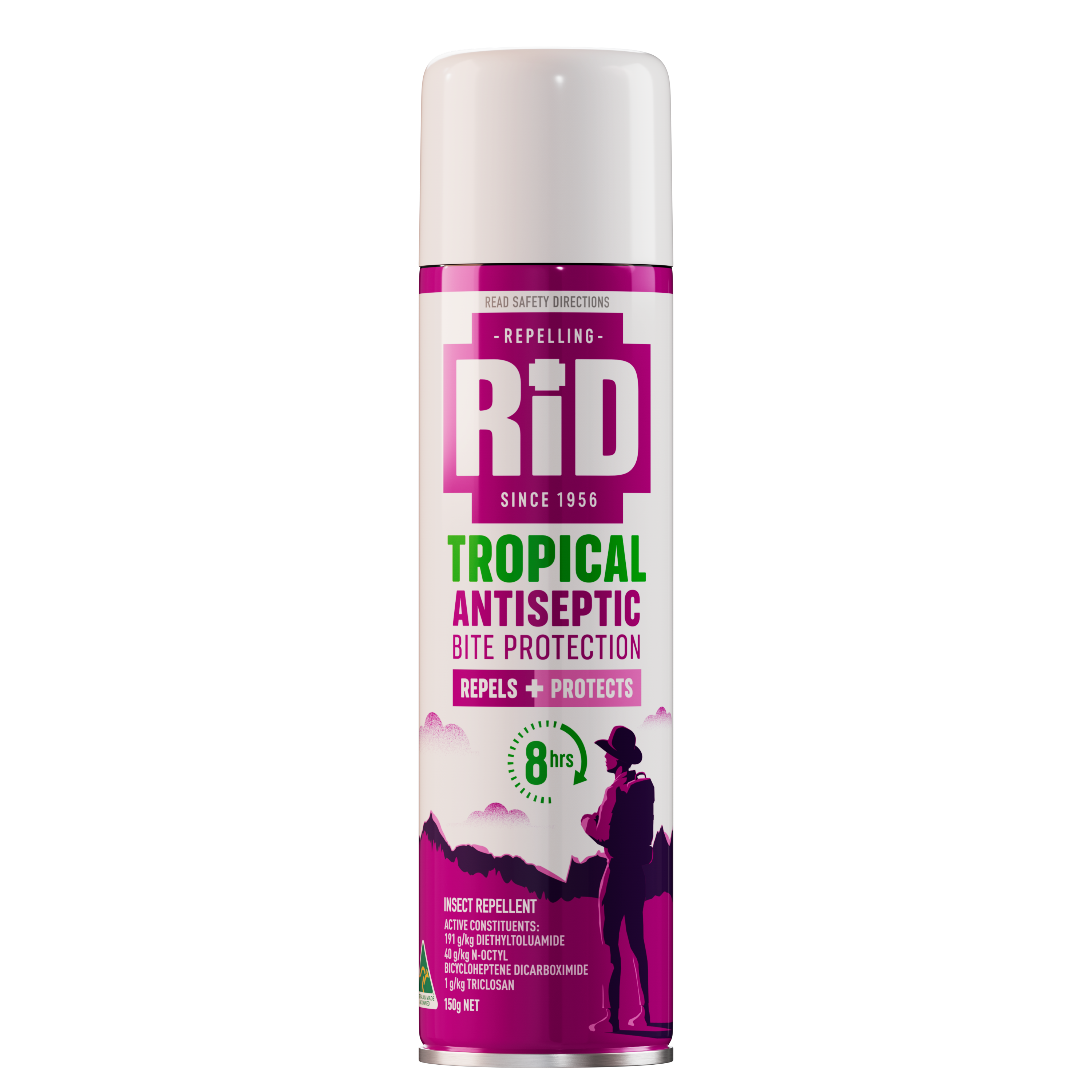 RID Tropical Repellent Aerosol with Antiseptic Bite Protection 150g - Product showcase image 1 at LFA First Response