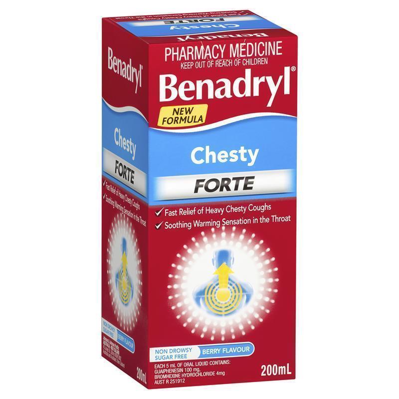 Benadryl Chesty Forte - 200ml Bottle - Product showcase image 1 at LFA First Response