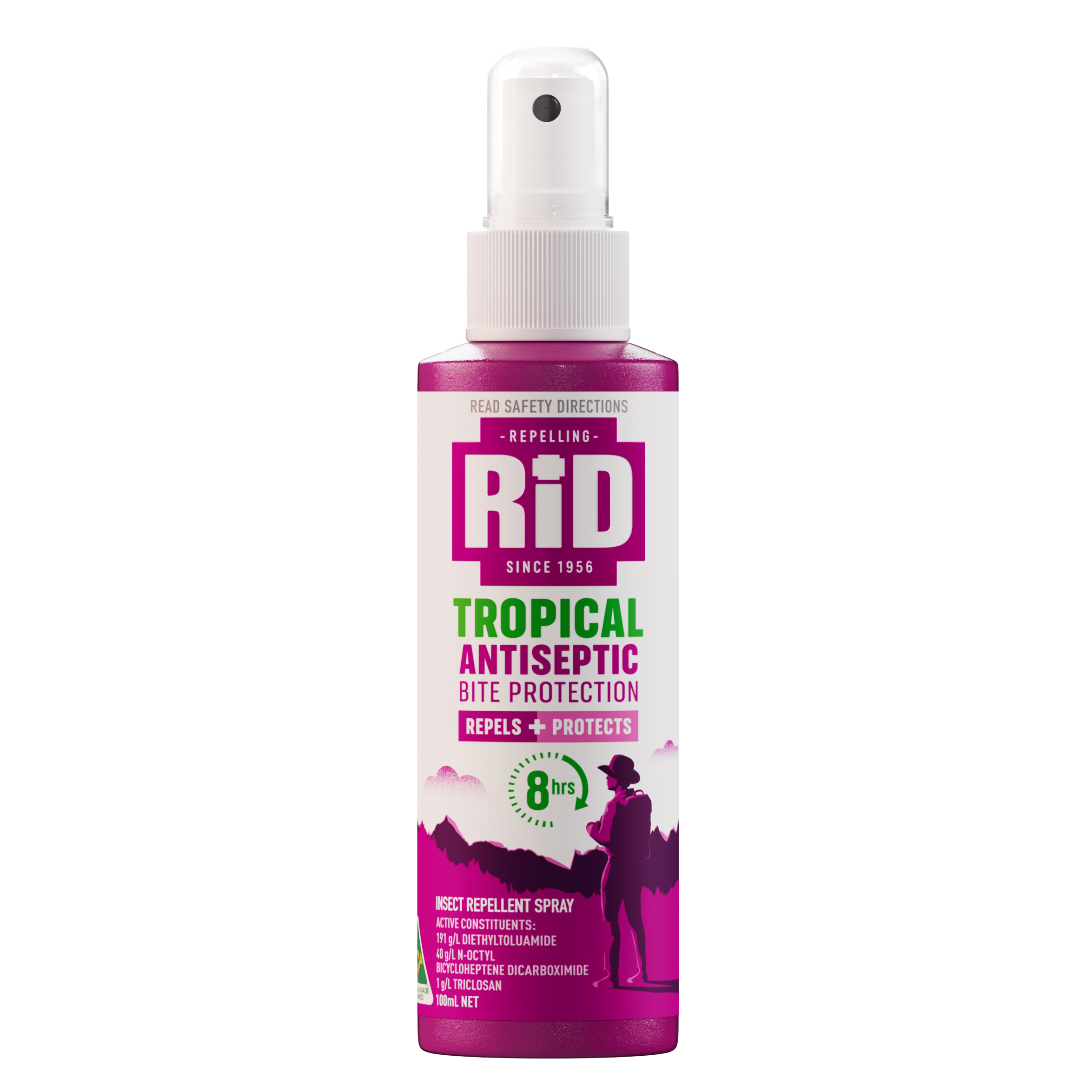 RID Tropical Repellent Pump Spray with Antiseptic Bite Protection - Product showcase image 1 at LFA First Response