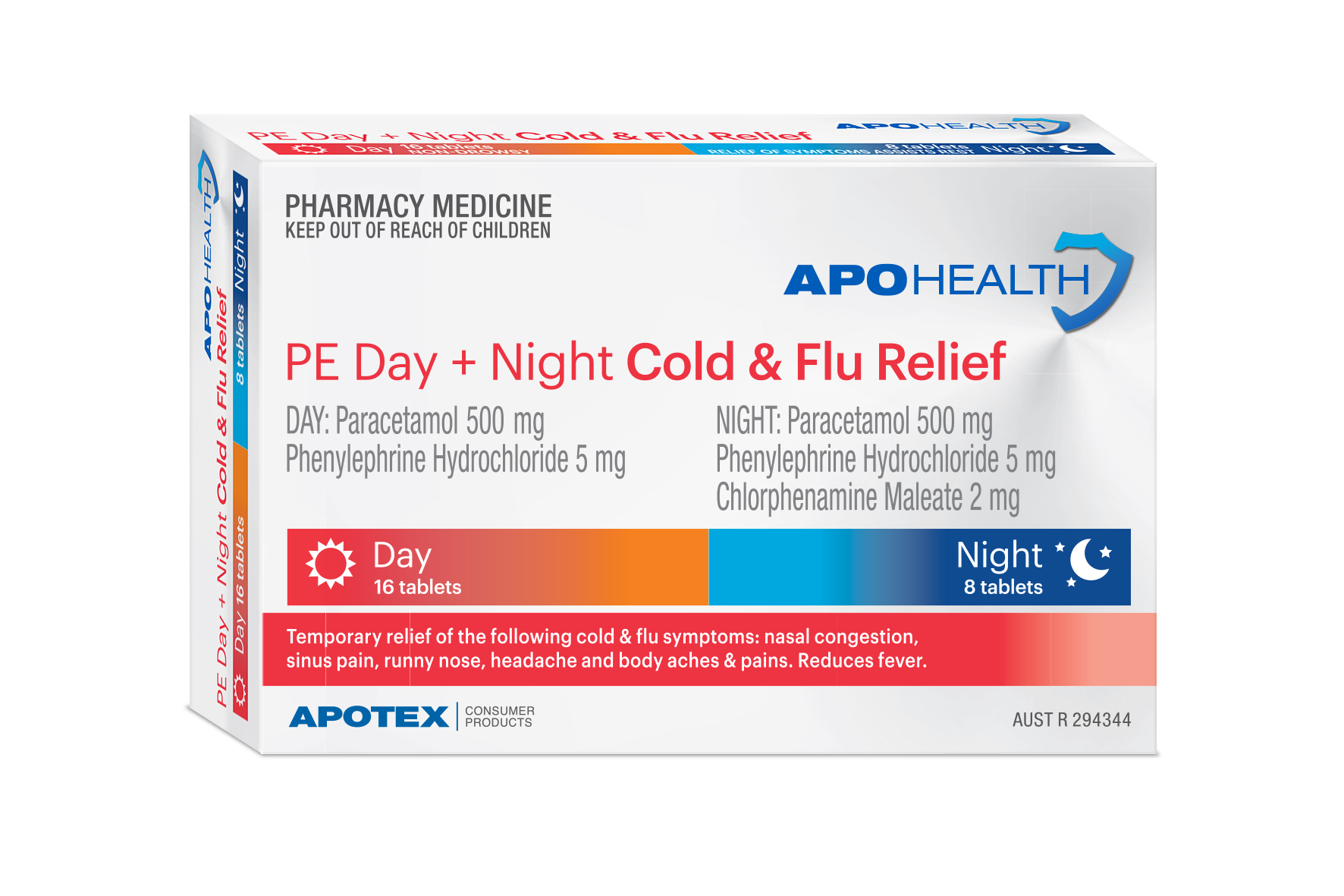 ApoHealth Cold & Flu Day & Night PE Tablets - Box of 24 - Product showcase image 1 at LFA First Response