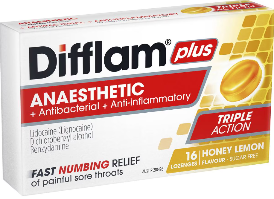 Difflam Plus Anesthetic Lozenges - Packet 16 - Product image at LFA First Response