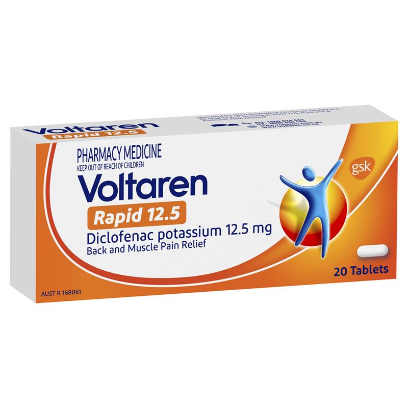 Voltaren Rapid Tablets 12.5mg - Box of 20 - Product showcase image 1 at LFA First Response