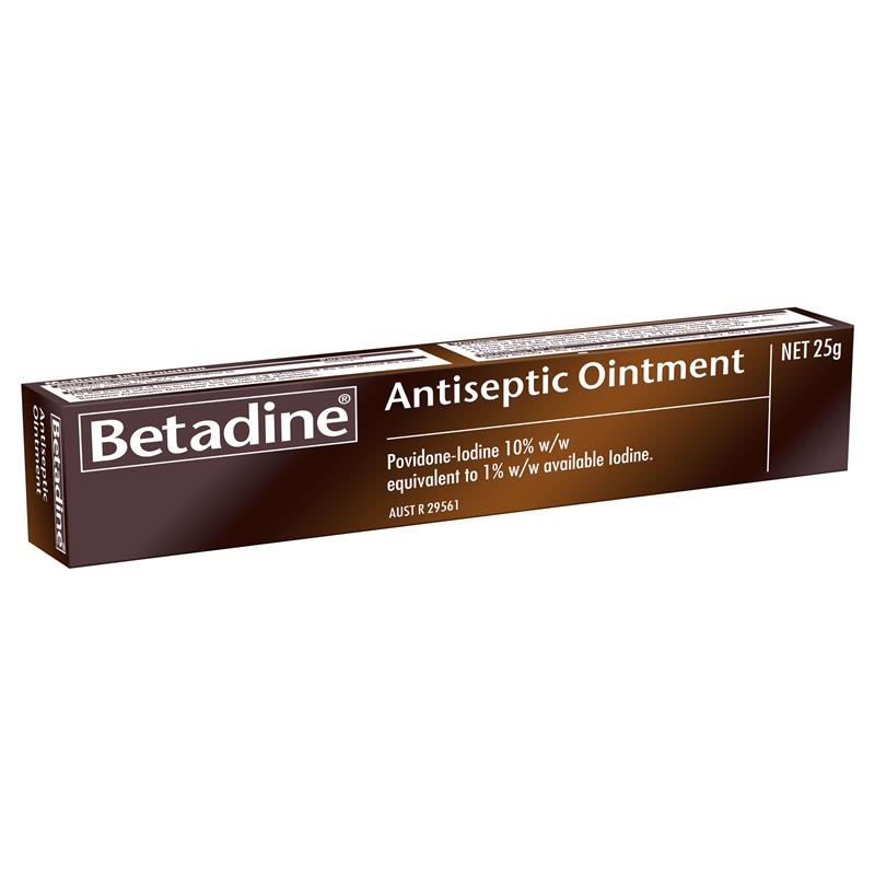 Betadine Antiseptic Ointment - 25g Tube - Product showcase image 1 at LFA First Response