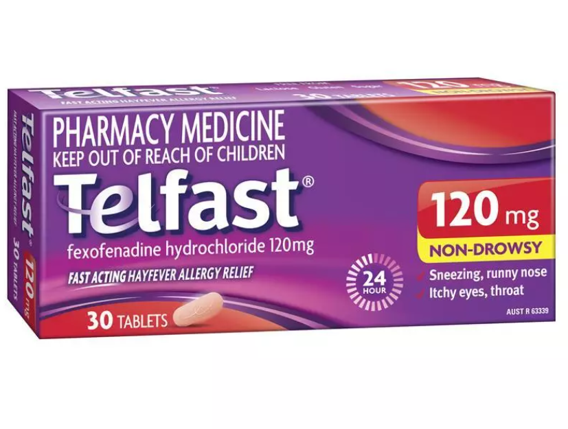Telfast 120mg Tablets - Box of 30 - Product showcase image 1 at LFA First Response
