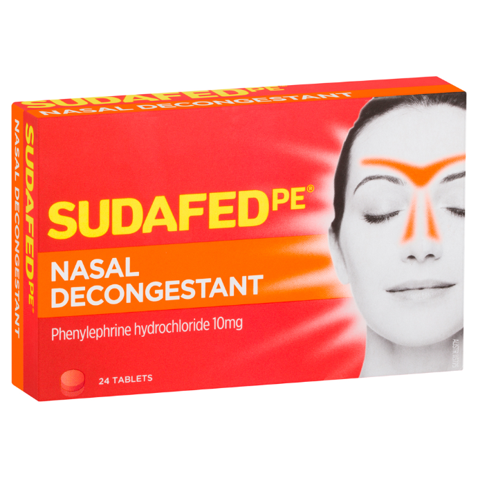 Sudafed PE Nasal Decongestant Box of 24 Tablets - Product showcase image 1 at LFA First Response