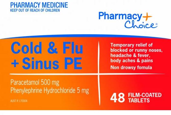 PC Cold Flu & Sinus PE - Box of 48 - Product showcase image 1 at LFA First Response