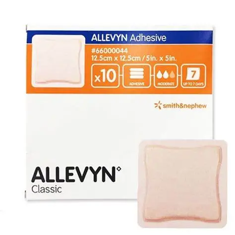 Allevyn Adhesive Foam Dressing 7.5 x 7.5cm - Carton of 10 - Product showcase image 1 at LFA First Response