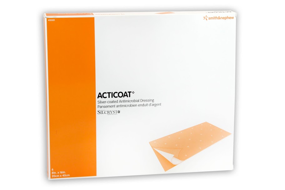 Acticoat Antimicrobial Barrier Dressing 20 x 40cm - Box of 6 - Product showcase image 1 at LFA First Response