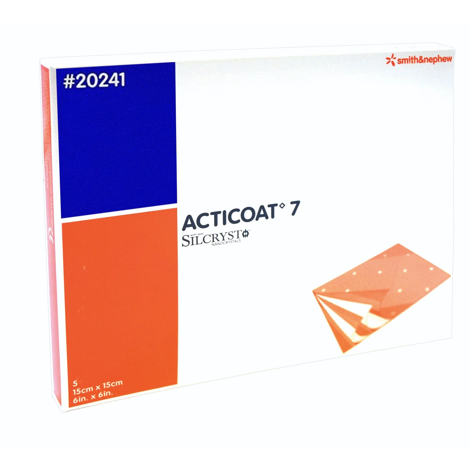 Acticoat Antimicrobial Barrier 7-Day Dressing 15 x 15cm - Box of 5 - Product showcase image 1 at LFA First Response