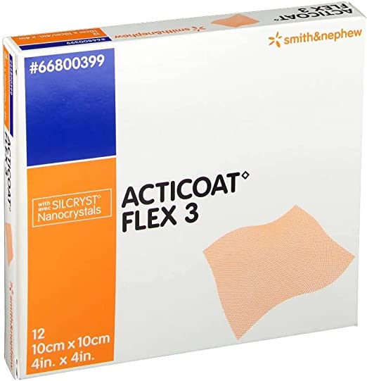 Acticoat Flex 3 Day 10cm x 10cm - Pack of 5 - Product showcase image 1 at LFA First Response