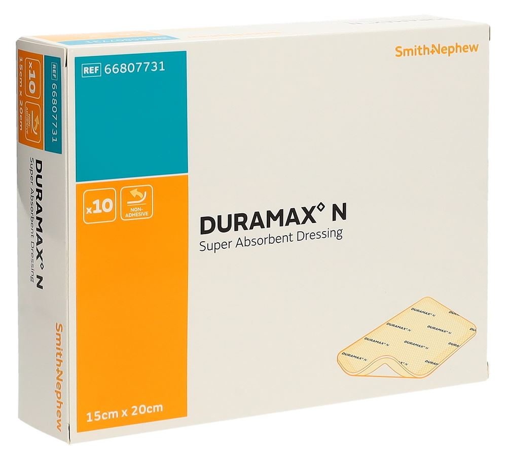 Duramax N Non-Adhesive Super Absorbent Dressing 15 x 20cm - Box of 10 - Product showcase image 1 at LFA First Response