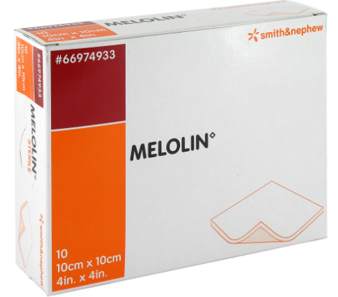 Melolin 10cm x 10cm - Pack of 10 - Product showcase image 1 at LFA First Response