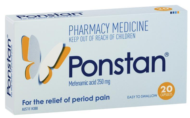 Ponstan 250mg Capsules - Box of 20 - Product showcase image 1 at LFA First Response