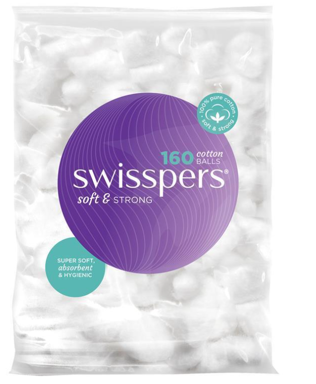 Swisspers Cotton Wool Ball White - Bag of 160 - Product image at LFA First Response