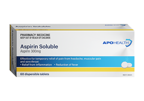 ApoHealth Aspirin Soluble Tablets 300mg - Box of 60 - Product showcase image 1 at LFA First Response