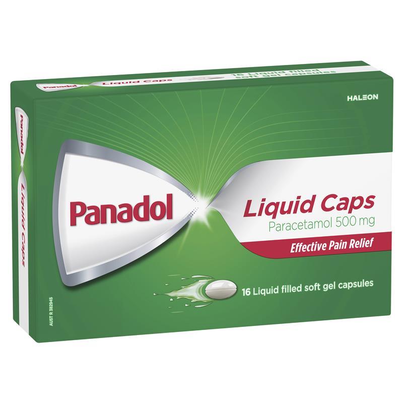 Panadol Liquid Capsules - Box of 16 - Product showcase image 1 at LFA First Response