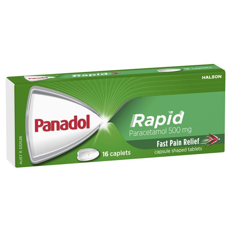 Panadol Rapid Caplets - Box of 16 - Product showcase image 1 at LFA First Response
