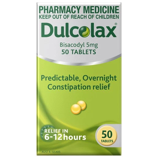 Dulcolax Bisacodyl 5mg Tablets - Box of 50 - Product showcase image 1 at LFA First Response
