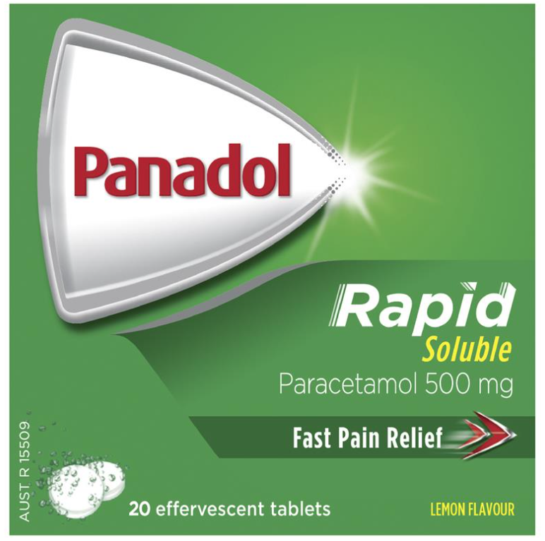 Panadol Rapid Soluble Tablets - Box of 20 - Product showcase image 1 at LFA First Response