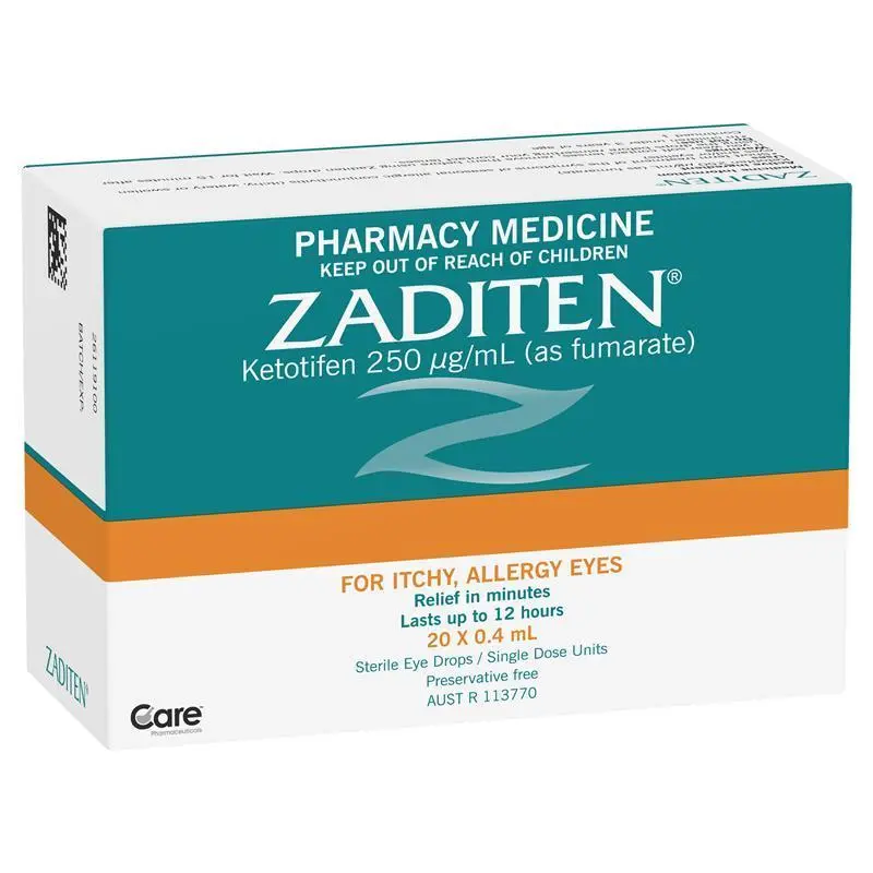Zaditen Eye Drops 0.4mL - Box of 20 - Product showcase image 1 at LFA First Response