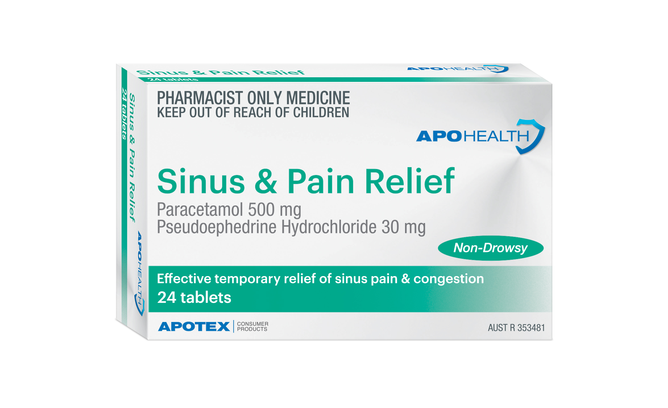 Sinus & Pain Relief Tablets - Box of 24 - Product showcase image 1 at LFA First Response