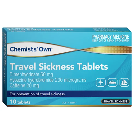 Chemist's Own Travel Sickness Tablets - Box of 10 - Product showcase image 1 at LFA First Response