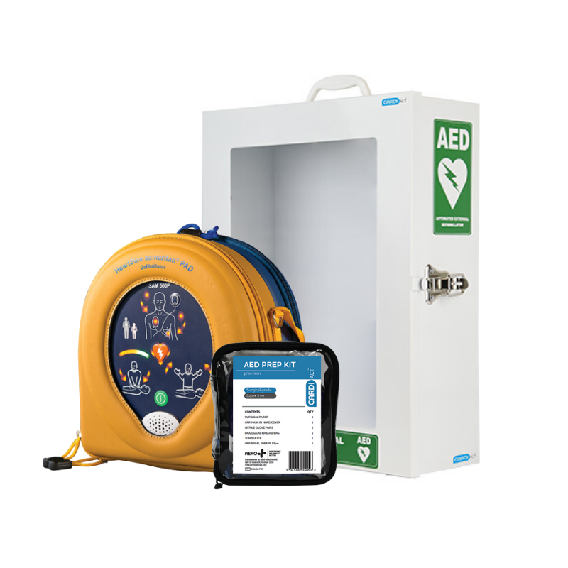 500P HeartSine Samaritan Package with Metal Cabinet - Product showcase image 1 at LFA First Response