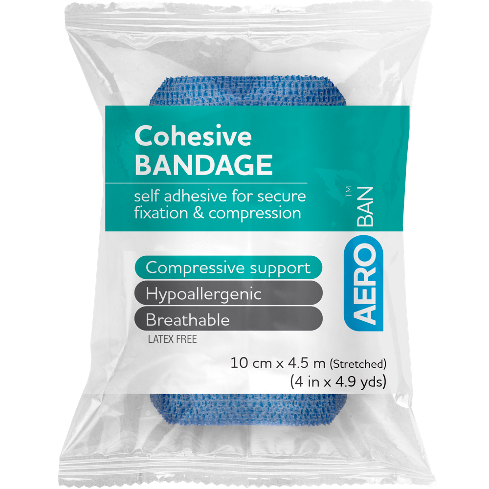 Aeroban Cohesive Bandage 10cm x 4.5m Individual - Product showcase image 1 at LFA First Response