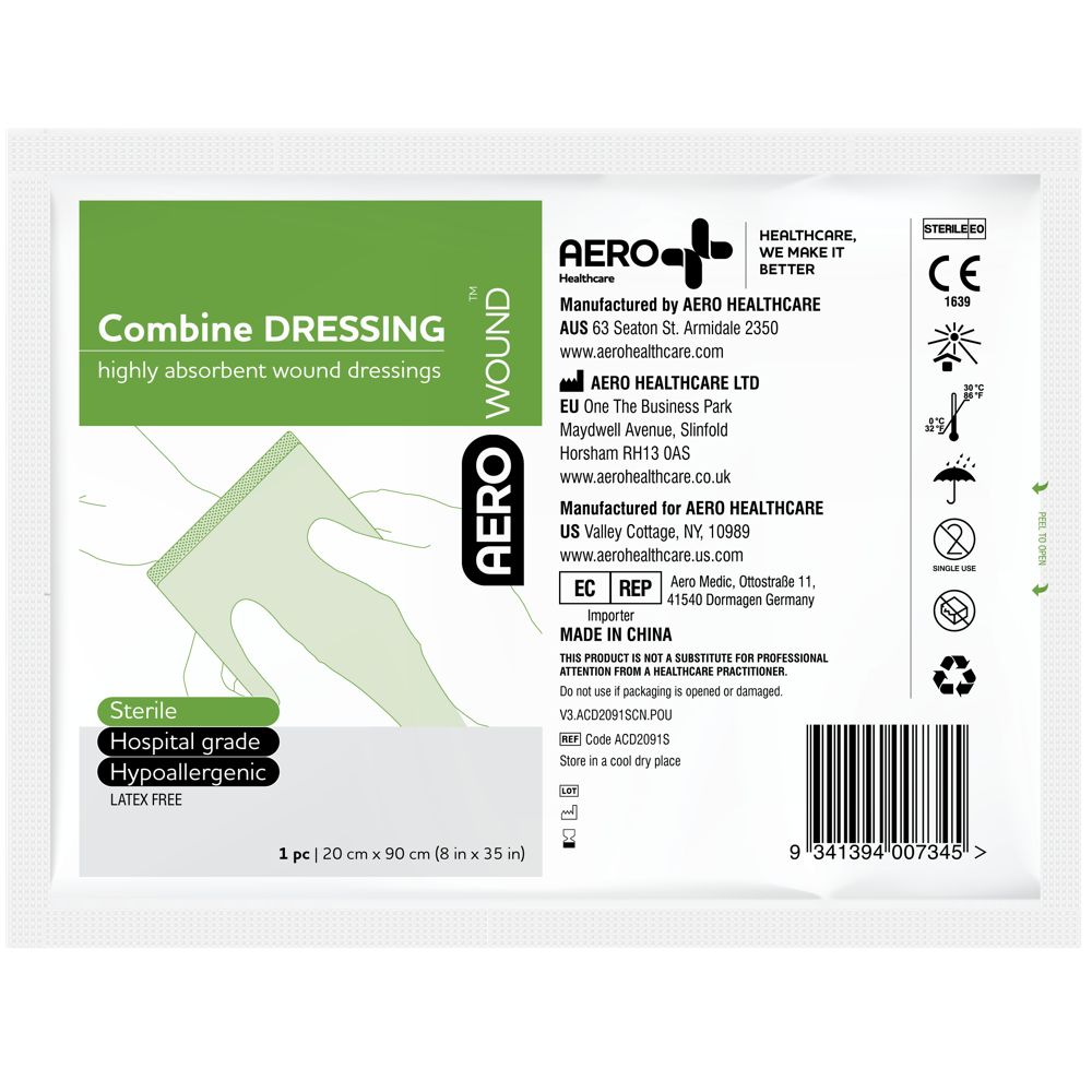 Aerowound Combine Dressing 20 x 91cm Individual - Product showcase image 1 at LFA First Response