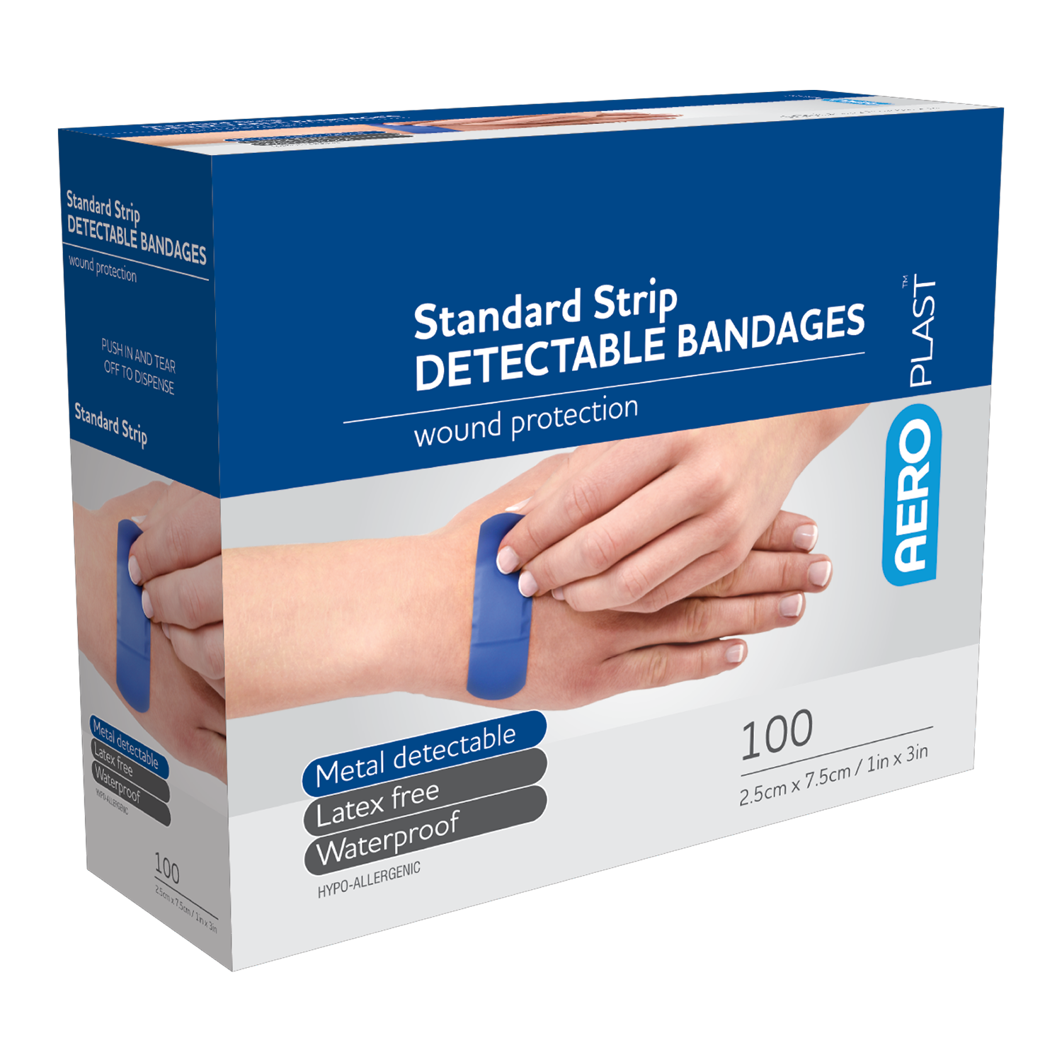 Aeroplast Standard Detectable Strips - Box of 100 - Product showcase image 1 at LFA First Response