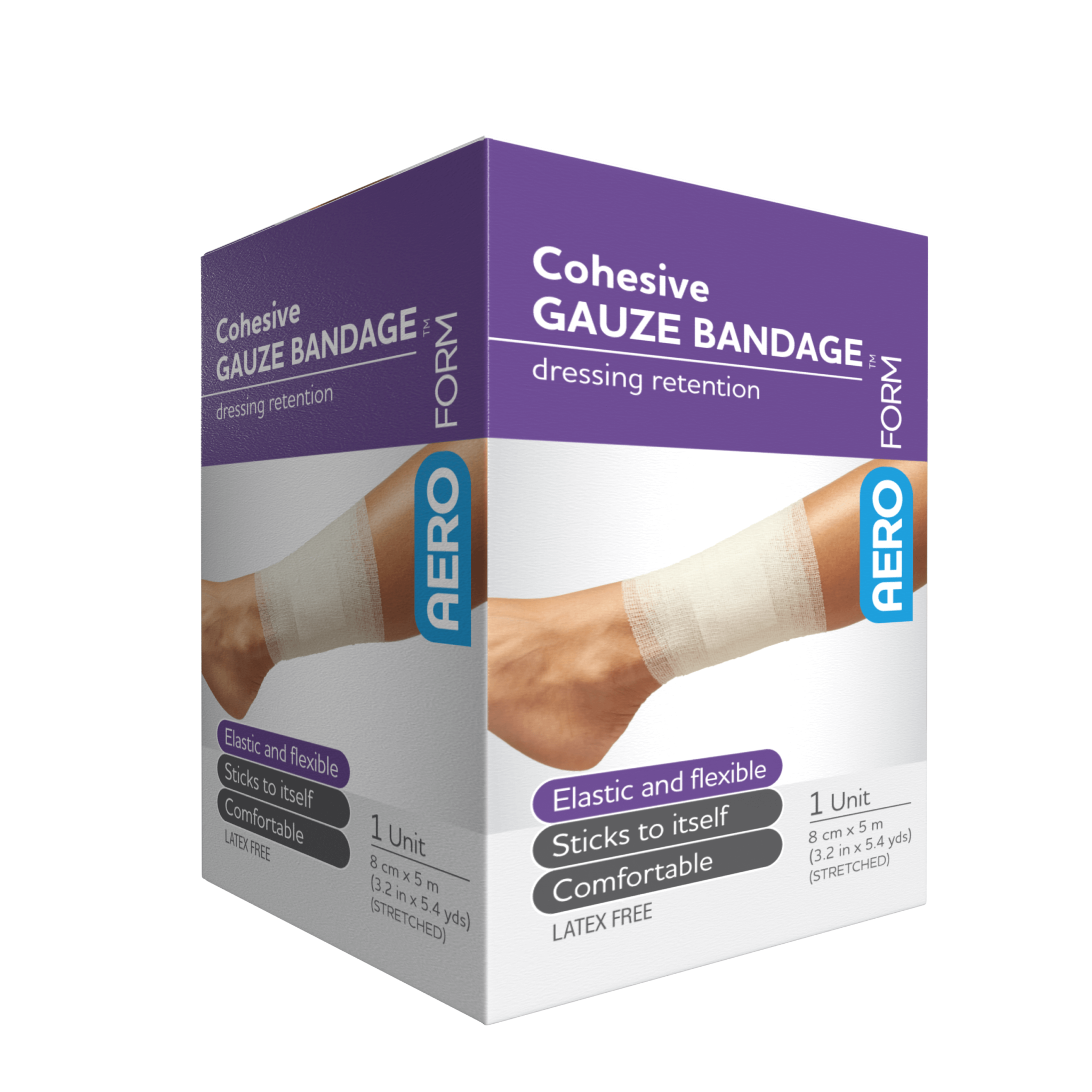 Cohesive Gauze Bandage 8cm x 5m - Product showcase image 1 at LFA First Response