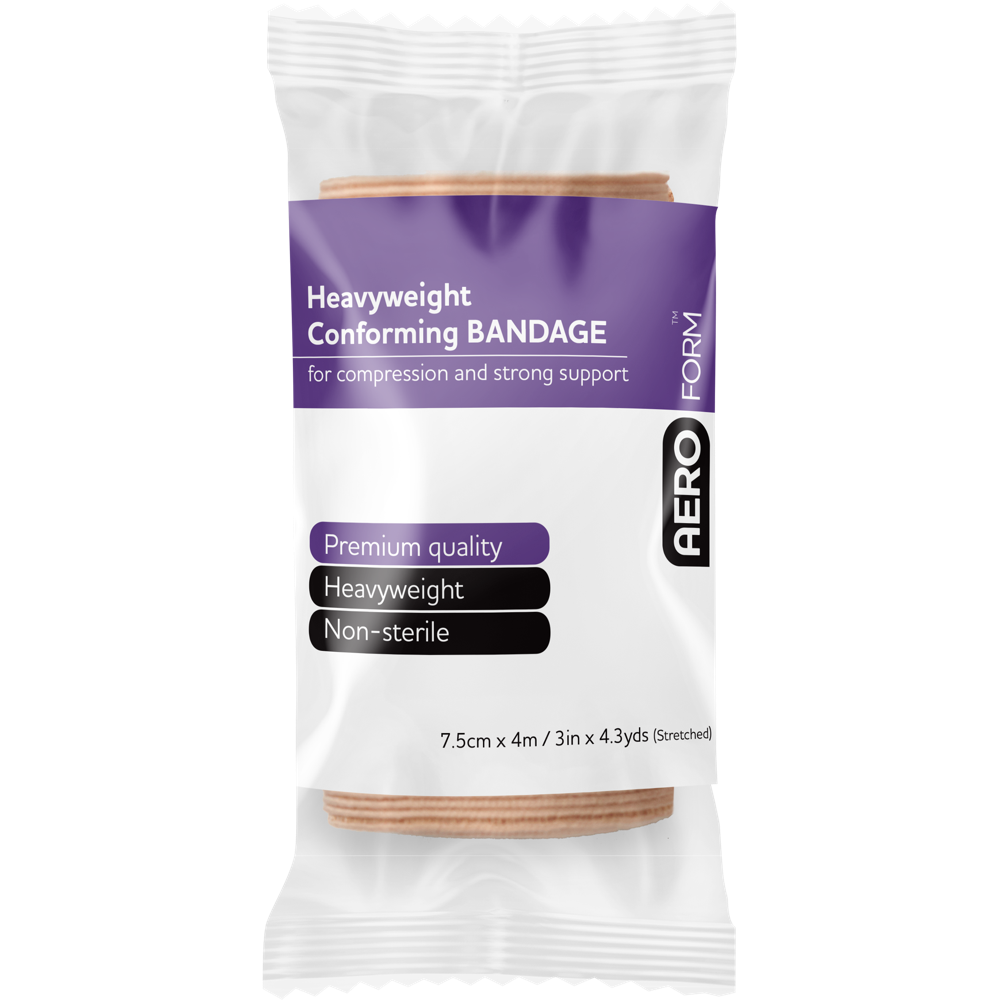 Aeroform Heavy Weight Conforming Bandage 7.5cm x 4m - Pack of 12 - Product showcase image 1 at LFA First Response