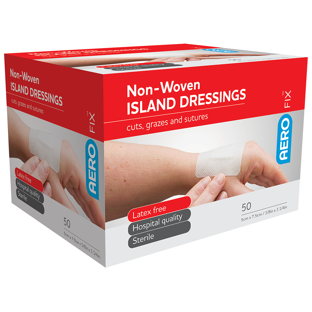 Aerofix Island Dressing 5cm x 7.5cm - Box of 50 - Product showcase image 1 at LFA First Response