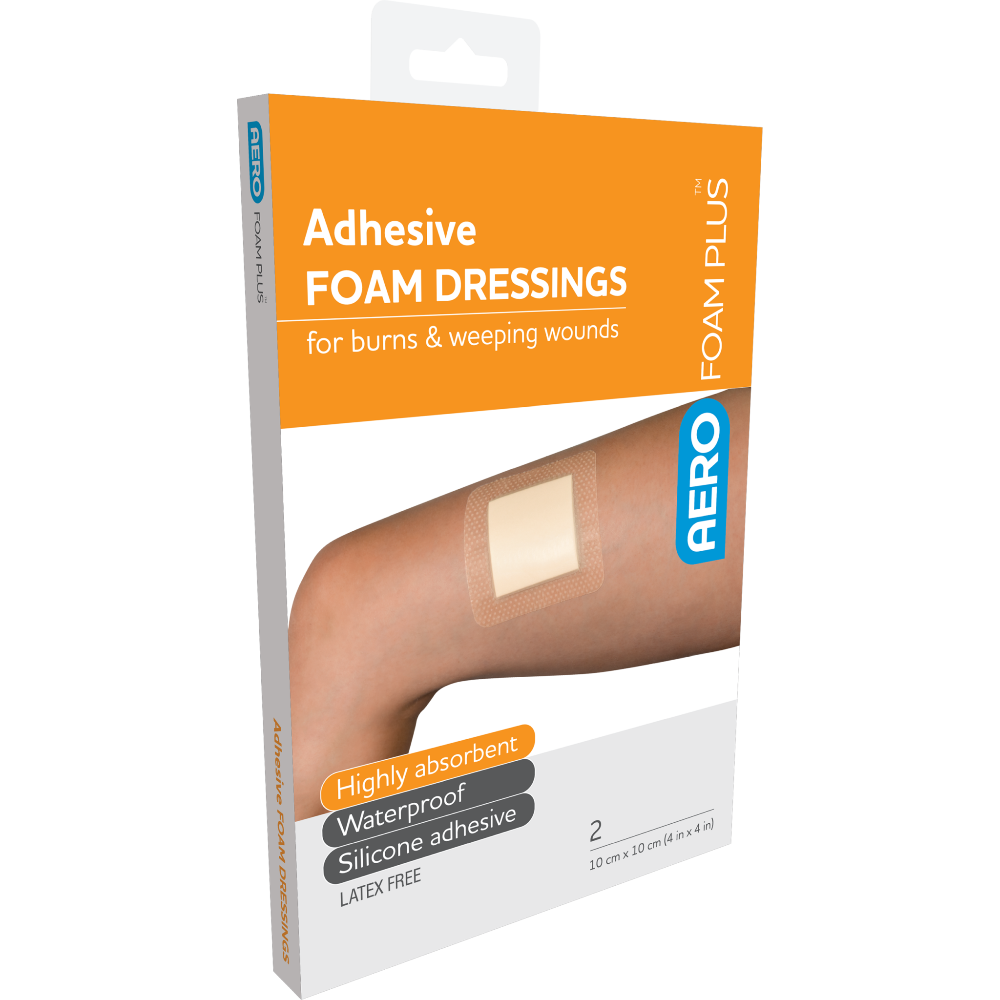 Adhesive Foam Dressing 10cm x 10cm - Envelope of 2 - Product showcase image 1 at LFA First Response